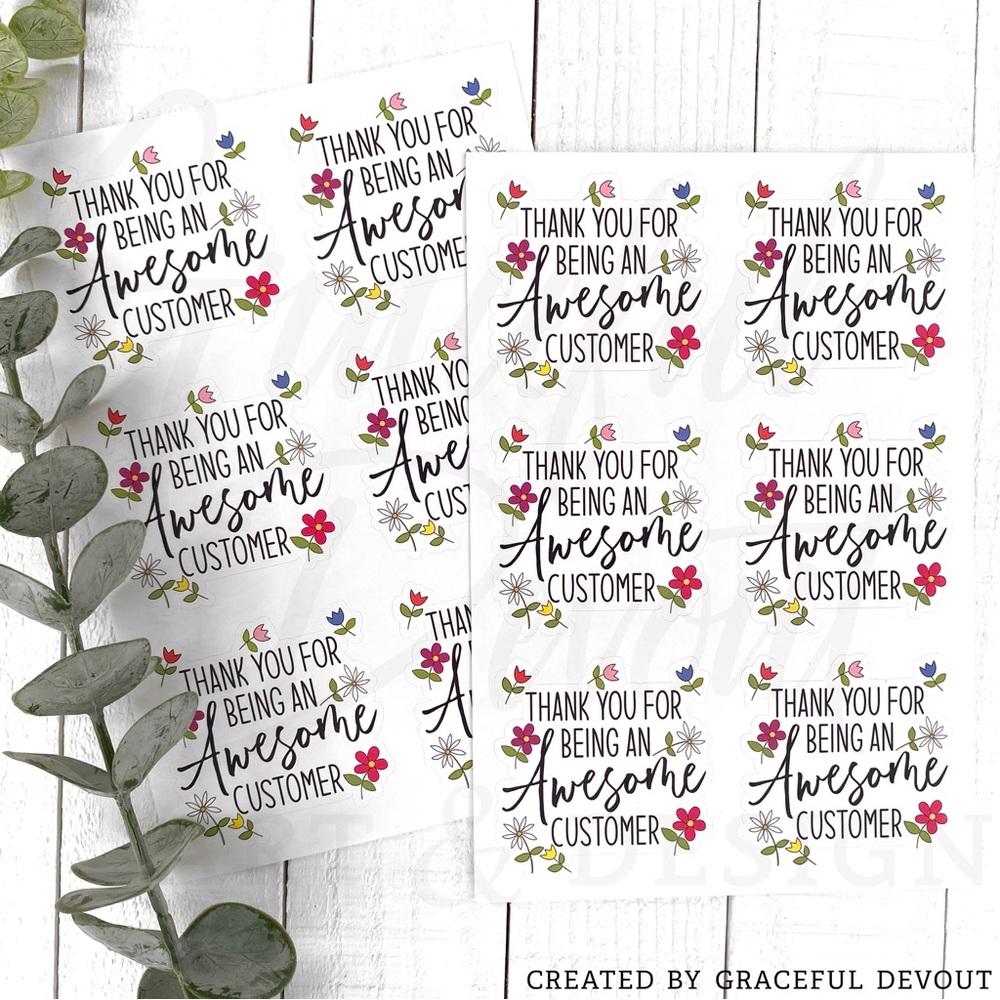🌷Thank You For Being An AWESOME Customer-  2" (inches)(48ct.) Stickers - Picture 4 of 7